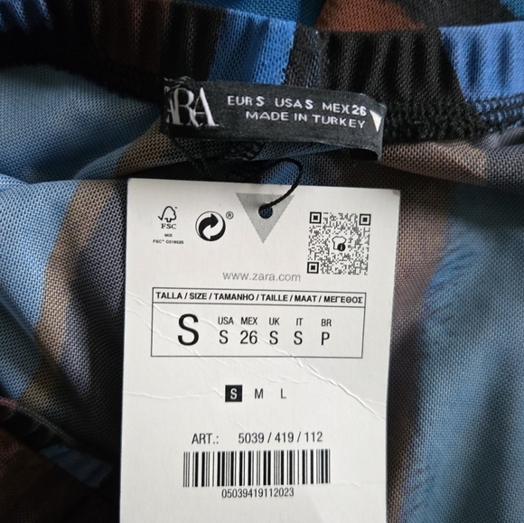 New Zara Printed Tulle Multicolor Pants 5039/419/112 NWT Small - Picture 13 of 13